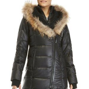 NWT AUTHENTIC Rudsak Grace XXL Jacket Coat Parka XXL Real Fur Black Leather trim